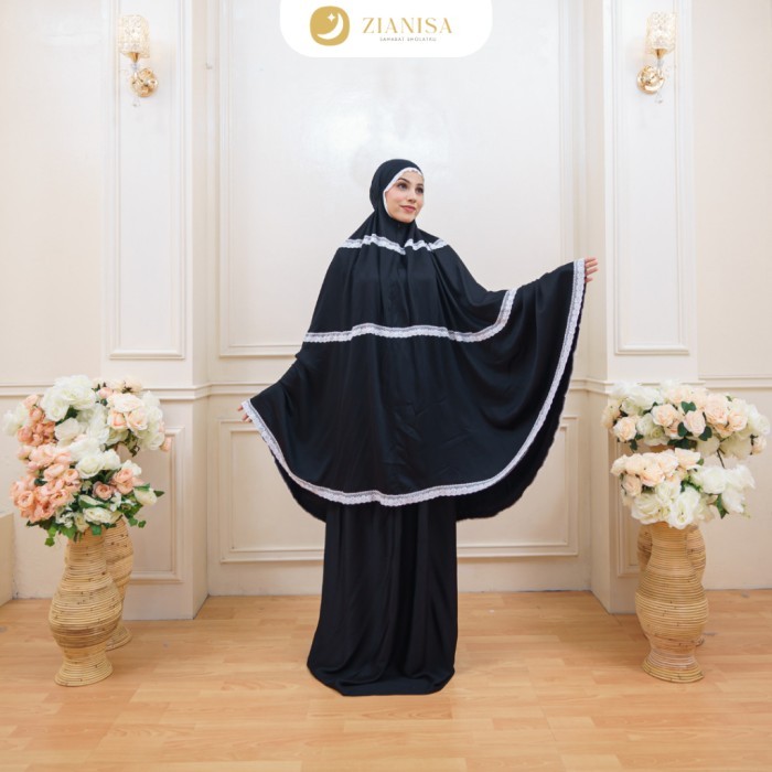 Mukena Zianisa Allover Plain Ameera Series Allsize #Original