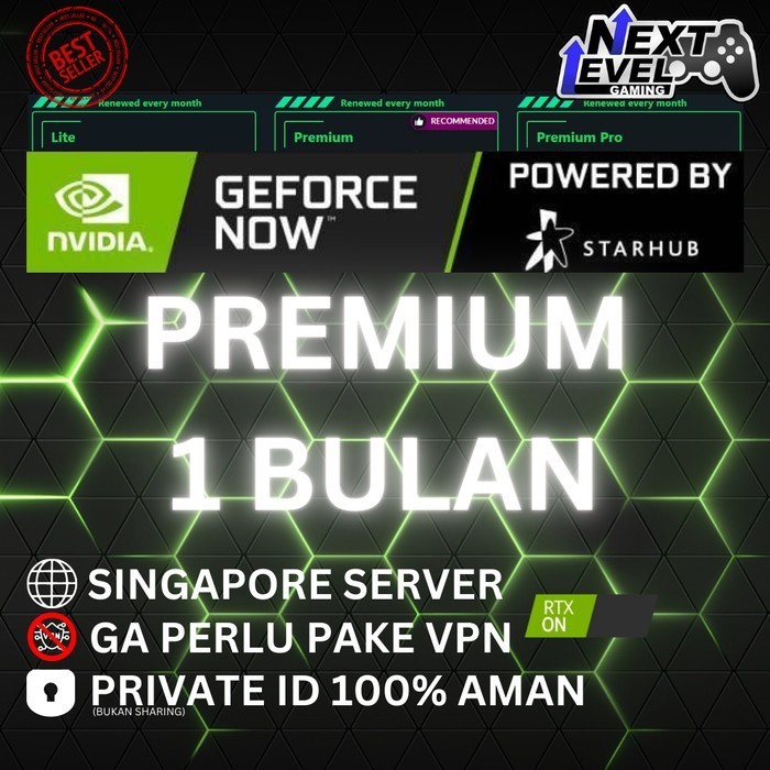 GeForce NOW GFN StarHub Cloud Gaming Singapore Bulanan - Premium Lite