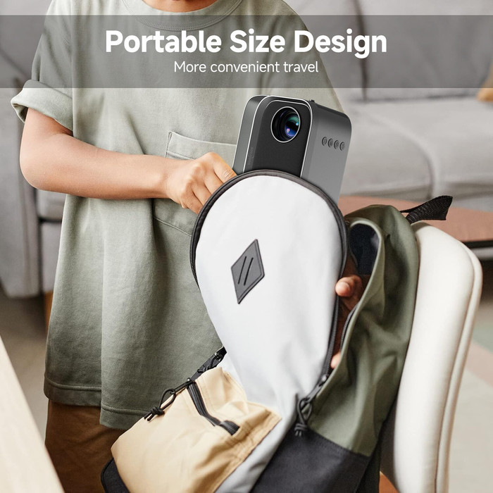 Goojodoq 2024 Easy-Carry Portable Hd Proyektor 8000 Lumens Android Projector New 100 % Original