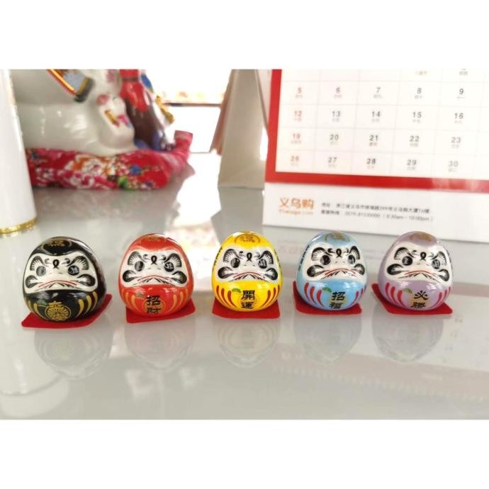 

Sale! Daruma Mini Set 5 Pajangan Maneki Dekor Hoki Sovenir Kado Unik Murah