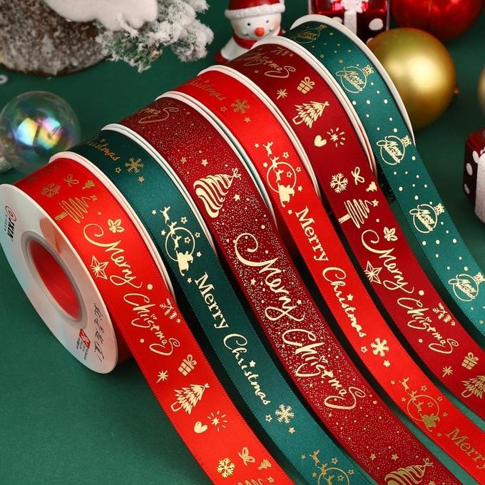 

Sale! Pita Natal 2 Cm Dekorasi Parcel Hiasan Pita Kain Merah Pohon Natal