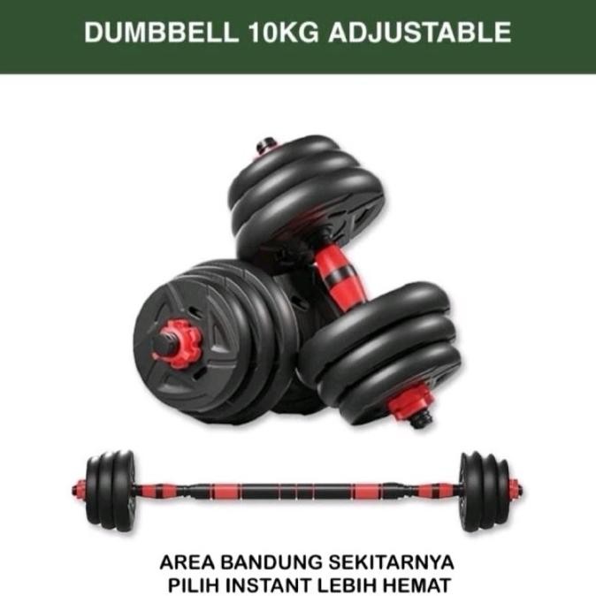 DUMBLE SET 10 KG ADJUSTABLE DUMBELL BISA DI ATUR DUMBLEE BARBEL 10kg