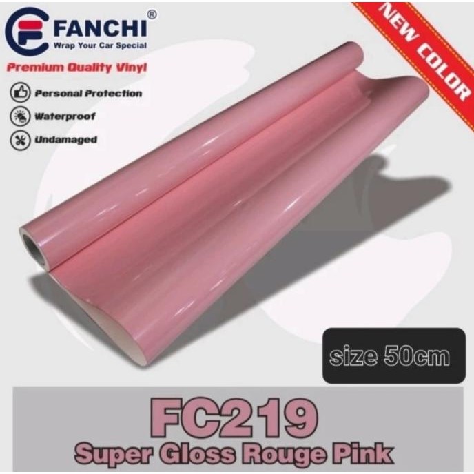 

MURAH ROLL STICKER FANCHI FC219 SUPER GLOSSY ROUGE PINK 50CM X 8,5M ROLL