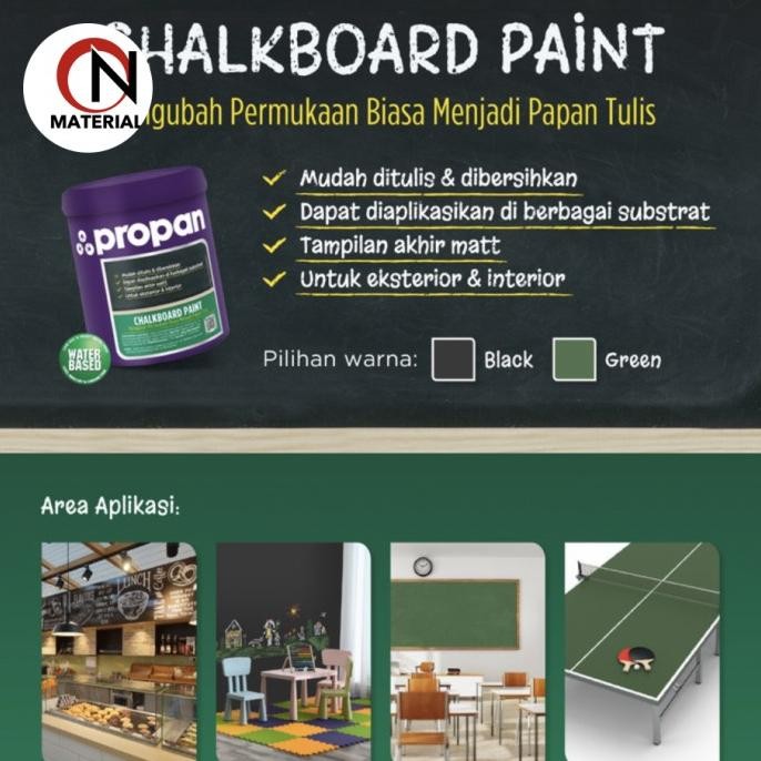 

Car Papan Tulis Kapur Propan Chalkboard Paint 1L / Hitam / Hijau