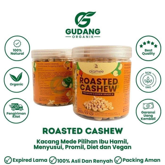 

Ready Kacang Mede Panggang Roasted Cashew Nuts Mete Oven Pure Original 300Gr