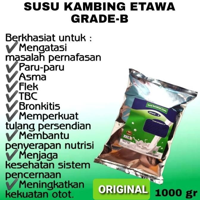 

Jual SUSU KAMBING ETAWA GRADE B 1KG ORIGINAL DAN COKLAT KEMASAN 1KG [terbaik]
