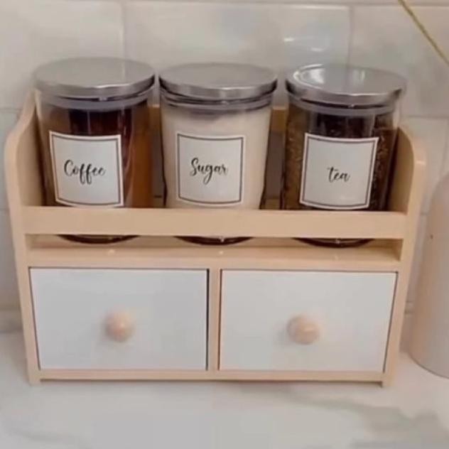 Rak Tempat Bumbu Dapur / Rak Toples Gula Teh Kopi / Rak Makeup Kosmeti