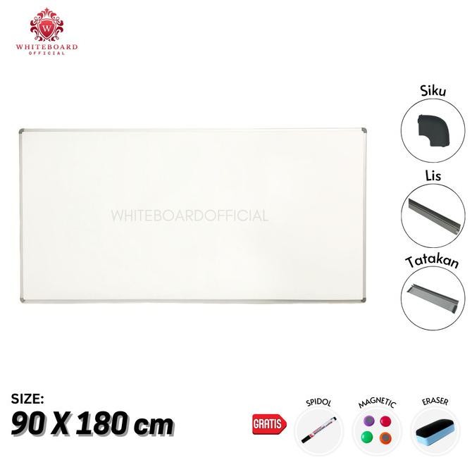 

Diskon! Whiteboard Magnet / Papan Tulis Magnet 90 x 180 cm Double Face Gantung / Sakana