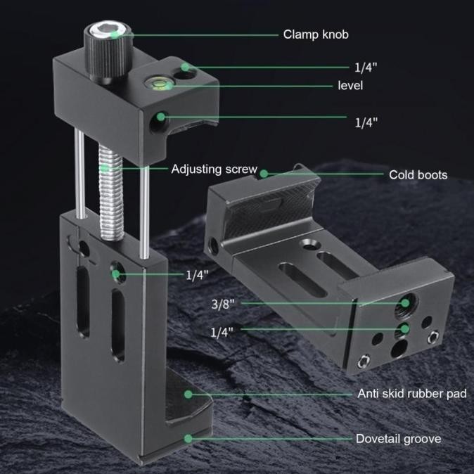 COSTA PH-10 CNC METAL PHONE HOLDER HP TRIPOD WITH HOT SHOE / WATERPASS