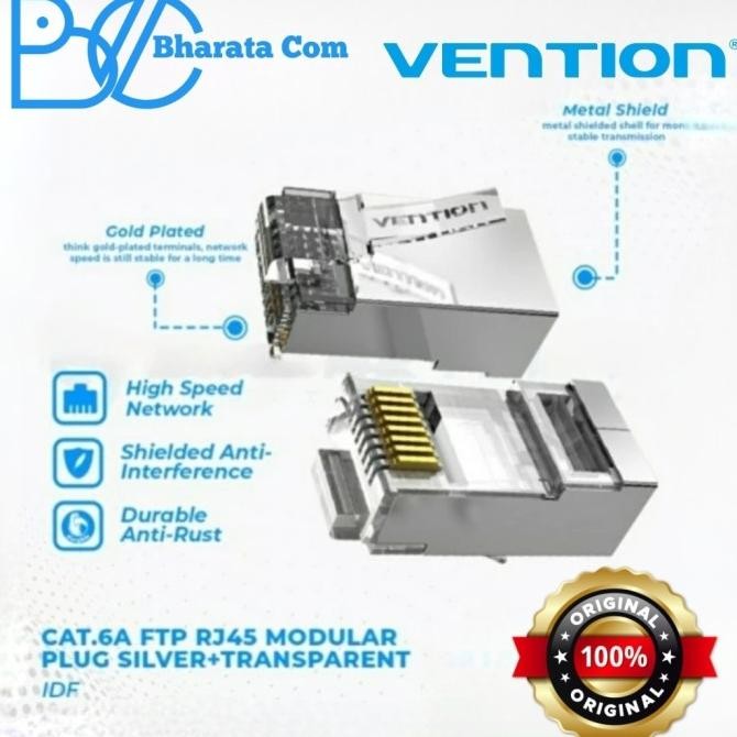 

Diskon! Vention Konektor RJ45 Cat6A FTP Modular Ethernet Connector IDF