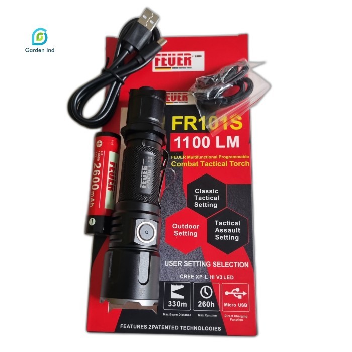 FEUER FR101S 1100 Lumen TACTICAL FLASHLIGHT