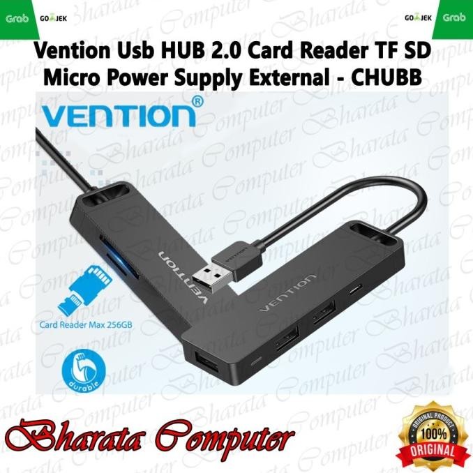 

Diskon! Vention Usb HUB 2.0Card Reader TF SD Micro Power Supply CHUBB