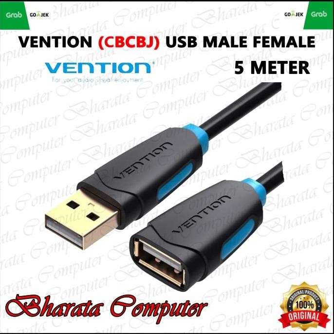 

Diskon! Vention CBCBJ 5M Kabel USB Extension Gold Plated Perpanjangan M-F