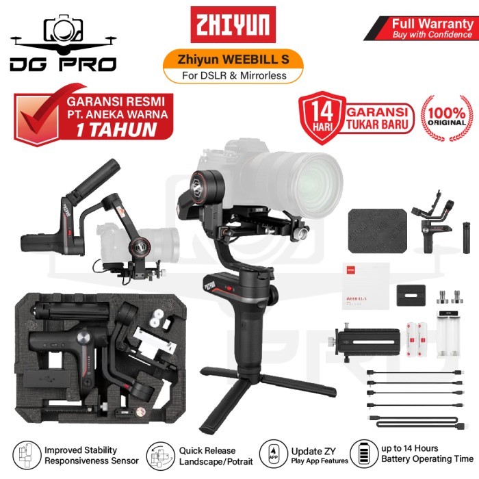 TERMURAH - Zhiyun-Tech WEEBILL-S 3-Axis Gimbal Stabilizer For DSLR & Mirrorless