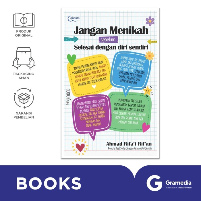 

Buku Jangan Menikah Sebelum Selesai dengan Diri Sendiri