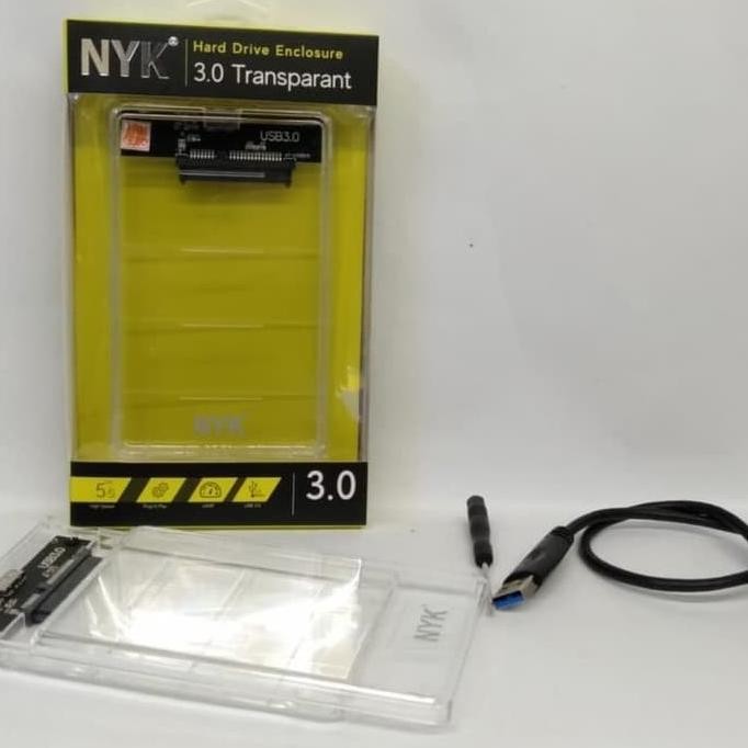 

Diskon! Casing Harddisk Case HDD 2,5 NYK TRANSPARAN USB 3.0 Original Enclosure