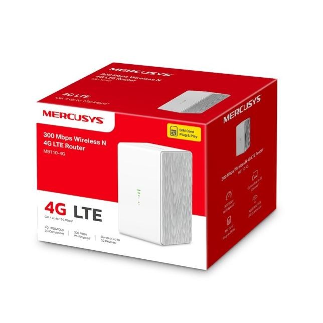 Router Wireless Mercusys Mb110-4G  300Mbps 4G Lite