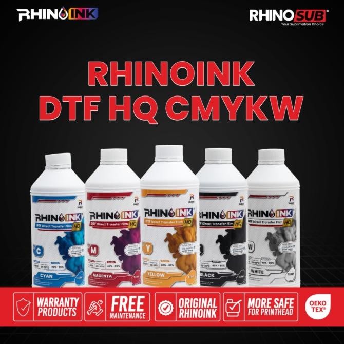 

BEBAS ONGKIR - Rhino Ink Tinta DTF (Direct Transfer Film) 1 Liter LITE / Botol Bulat