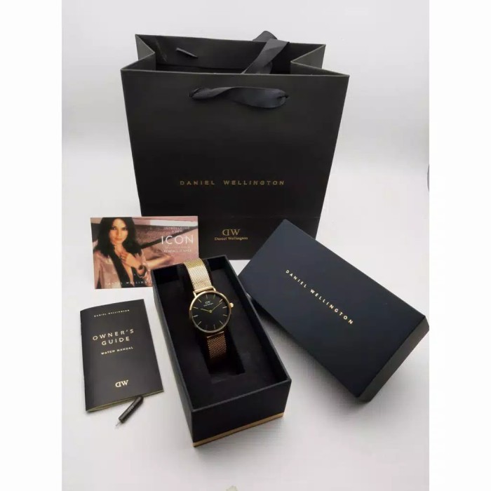[LANGSUNG KIRIM] Jam Tangan Wanita DW Rantai Pasir - gold hitam