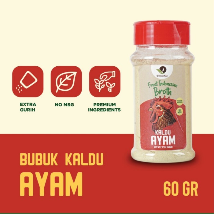 

Emaku Kaldu Ayam Bubuk No Msg / Chicken Stock Powder 60G