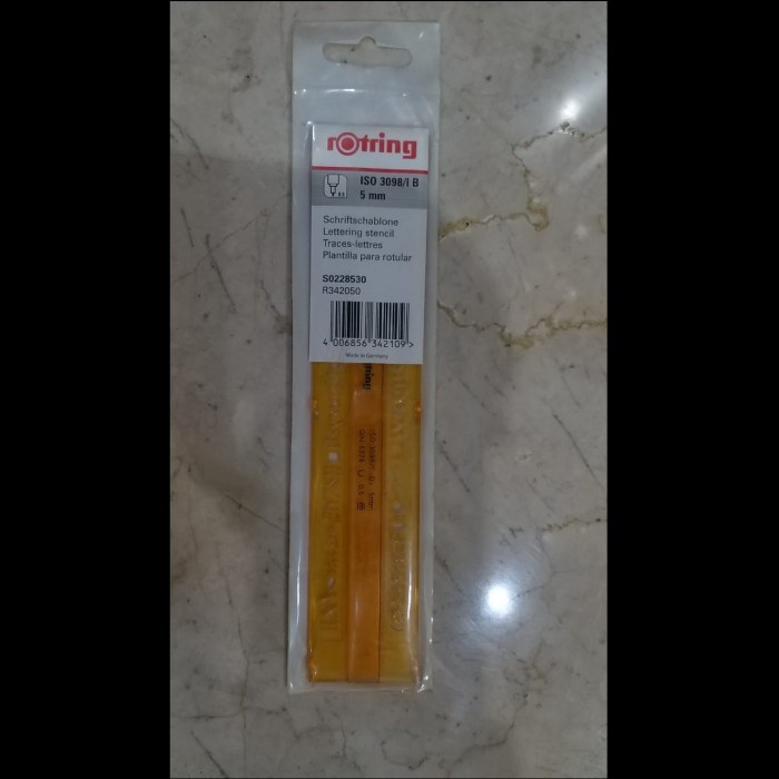 

Penggaris Rotring Lettering Stencil Original DIN 6776 ISO 5 mm