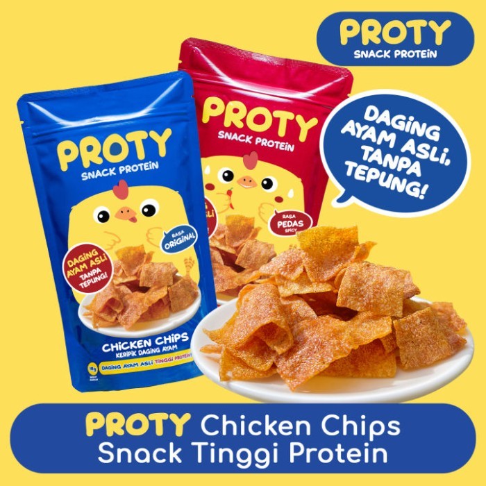 

BERMUTU PROTY Chicken Chips Original /Snack Cemilan Keripik Daging Ayam