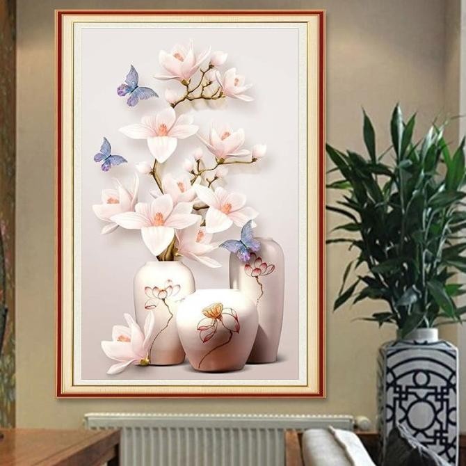 

Diy Diamond Painting Full Pot Anggrek Kupu Kupu 4065 Cm D325F Diskon