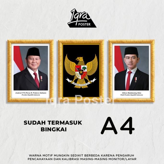Foto Presiden Wakil Presiden Resmi Setneg Dan Garuda Pigura A4 Harga Khusus