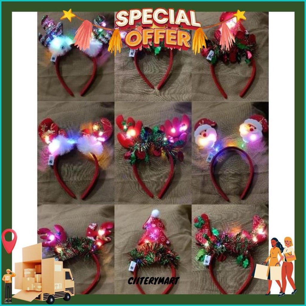 Bando Natal/Bando Merrychrimas/Bando Natal Lampu/Bando Led Kilat