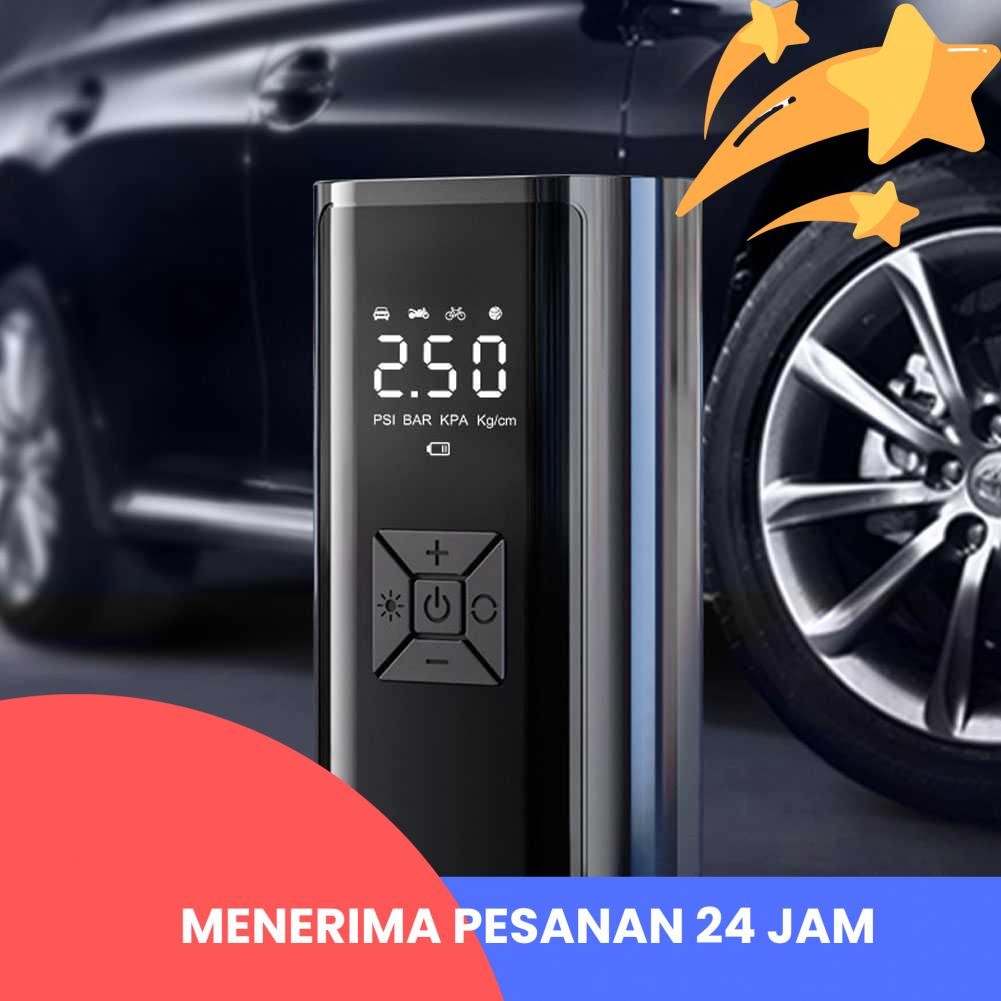 Pompa Ban Elektrik Wireless Tire Inflator with Display 2000mAh - Cahaya Penerangan Motor , Sepeda , 