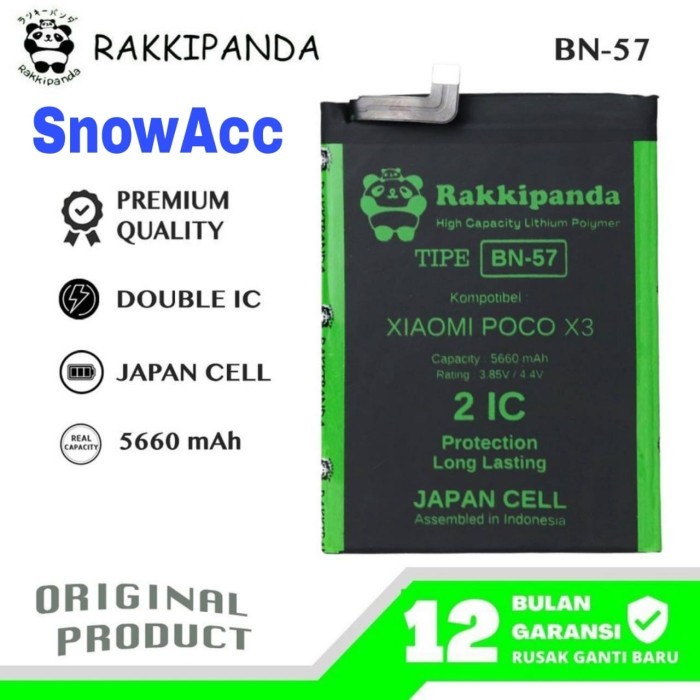 Rakkipanda Baterai Poco X3 / Poco X3 NFC / Poco X3 PRO Baterai BN57