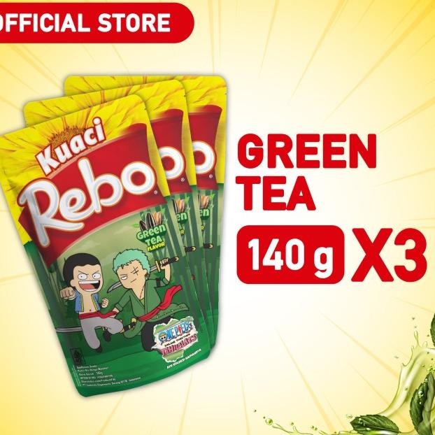 

Rebo Kuaci Bundling 3 Pcs - Varian Rasa Green Tea 140 Gram
