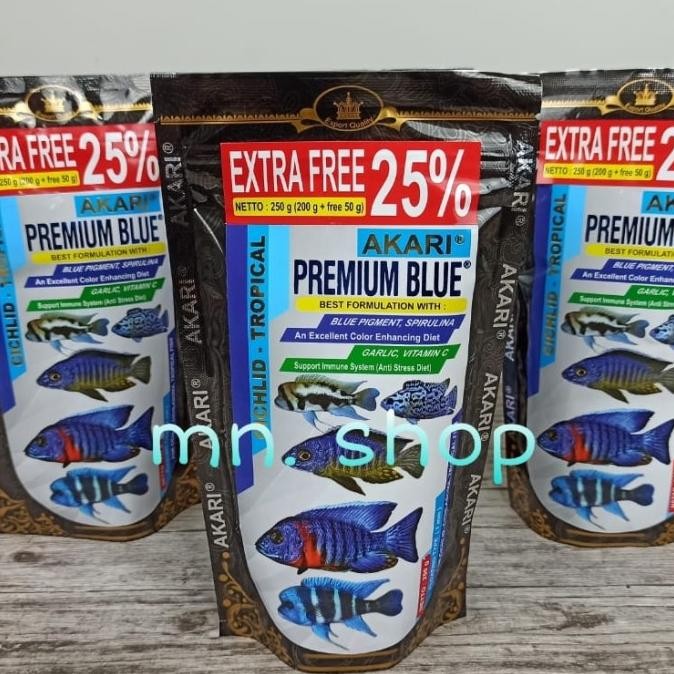 

BLUE- PELET IKAN/AKARI PREMIUM BLUE/CICHLID TROPICAL/PAKAN IKAN/250GRAM