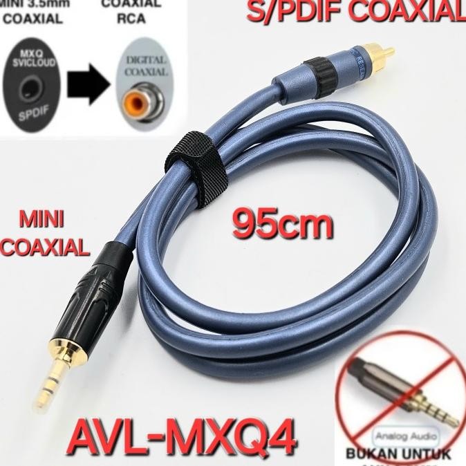 

BLUE- AVPRO DIGITAL COAXIAL CABLE SPDIF 3.5MM TO RCA 90CM FOR MXQ ETC BLUE