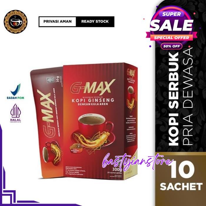 

G-MAX KOPI GINSENG GMAX PENAMBAH STAMINA PRIA TERJAMIN BEST