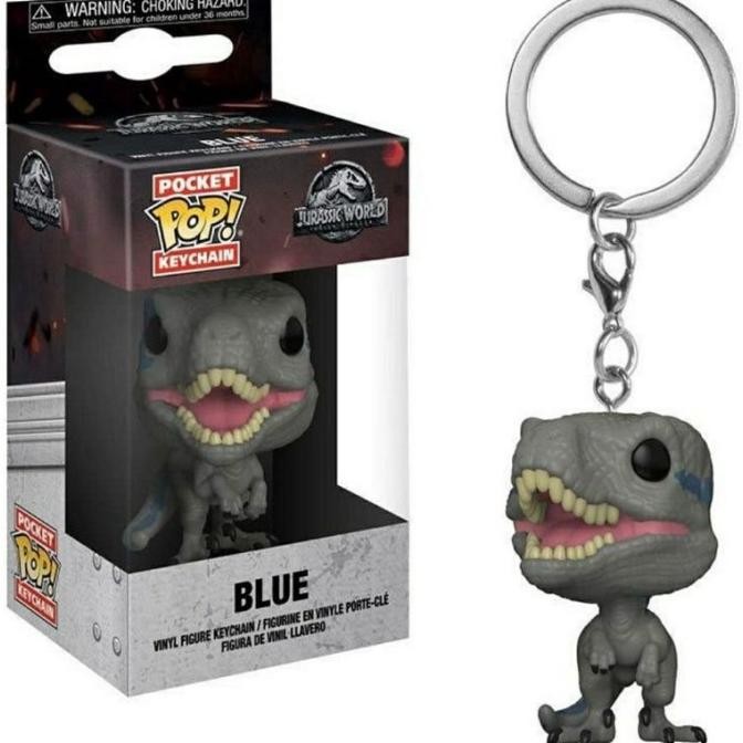 BLUE- MYCOLLECTIONSID FUNKO POCKET POP KEYCHAIN GANTUNGAN KUNCI JURASSIC WORLD BLUE