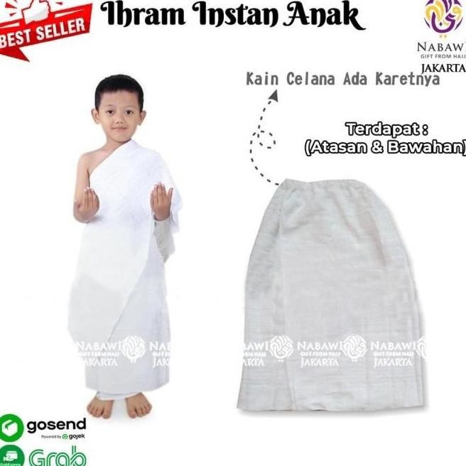  KAIN IHROM ANAK LAKI LAKI INSTAN BAJU IHRAM MANASIK HAJI ANAK SD - KUN