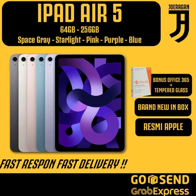 

BLUE- APPLE IPAD AIR 5 10.9" 5TH GEN 2022 256GB 64GB M1 CHIP GRAY PINK PURPLE STARLIGHT BLUE