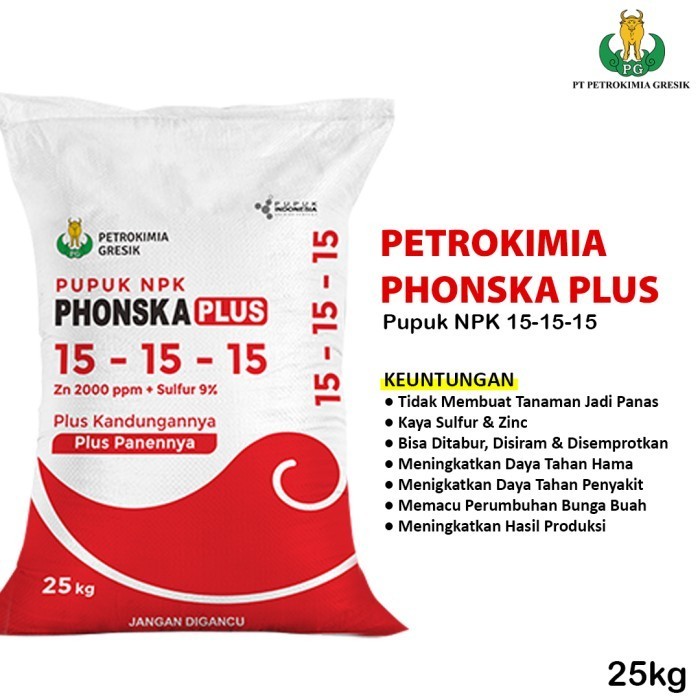 25 KG - Pupuk Tanaman NPK Phonska Plus 15 15 15 Petrokimia Gresik