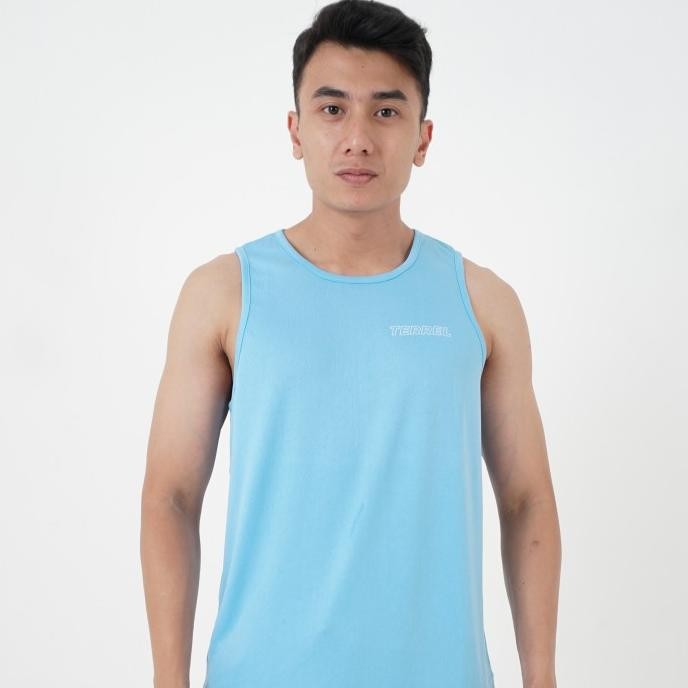 

BLUE- TERREL SPORTSWEAR BASIC TANKTOP SKY BLUE SLEEVELESS SINGLET PRIA DRY