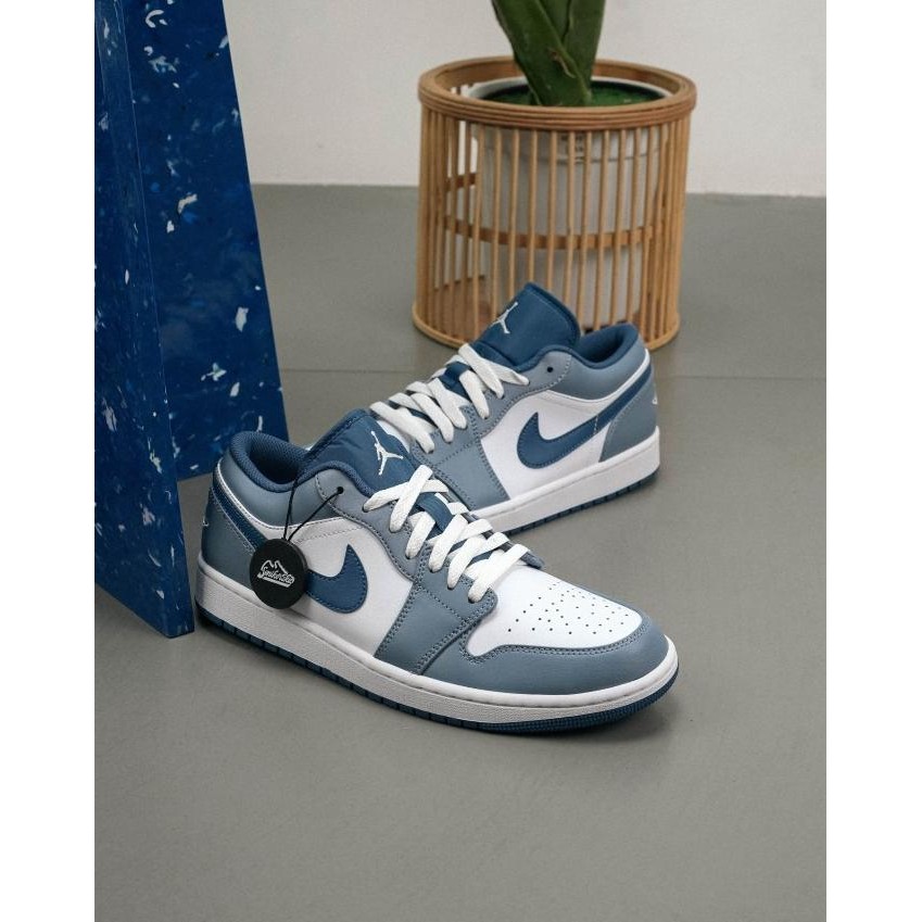 

BLUE- AIR JORDAN 1 LOW SLATE BLUE NAVY MEN (100% AUTHENTIC)