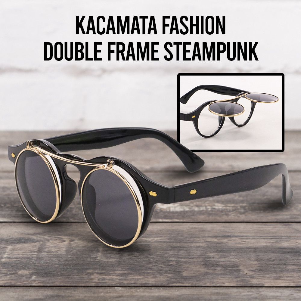 

- MOLNIYA Kacamata Fashion Double Frame Steampunk - NE60 -