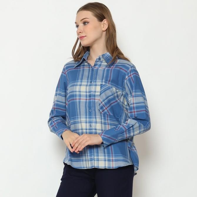 

BLUE- RODEO - KEMEJA WANITA - JEEVIKA FLANEL SHIRT - BLUE