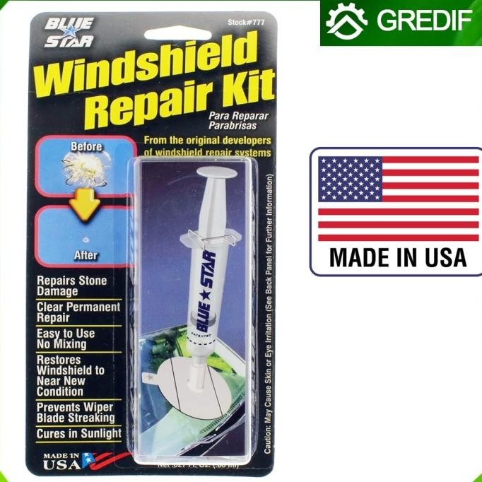 

BLUE- BLUE STAR REPAIR KIT KACA MOBIL WINDSHIELD GLASS RETAK PECAH DEPAN