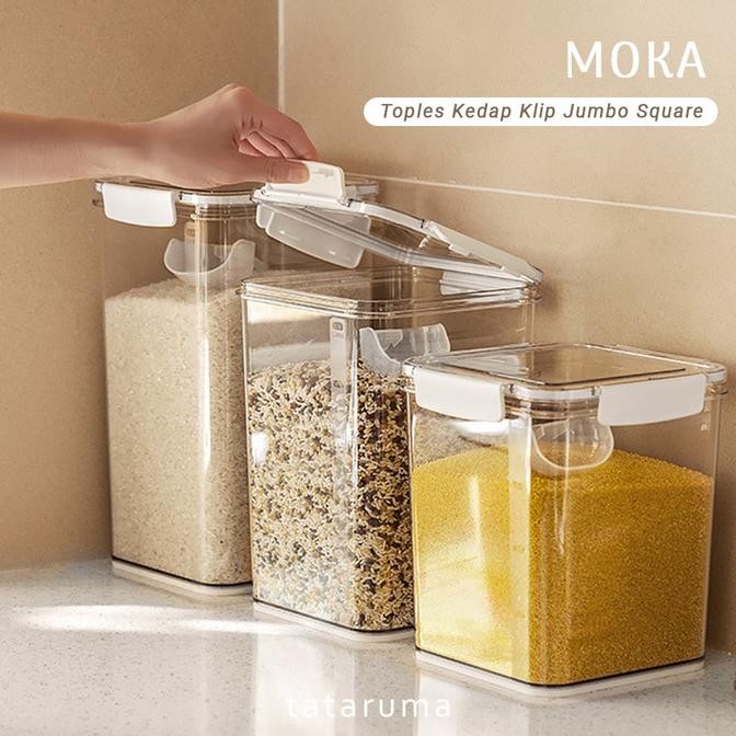 

moka - toples kedap jumbo transparan antibocor airtight minimalis termurah