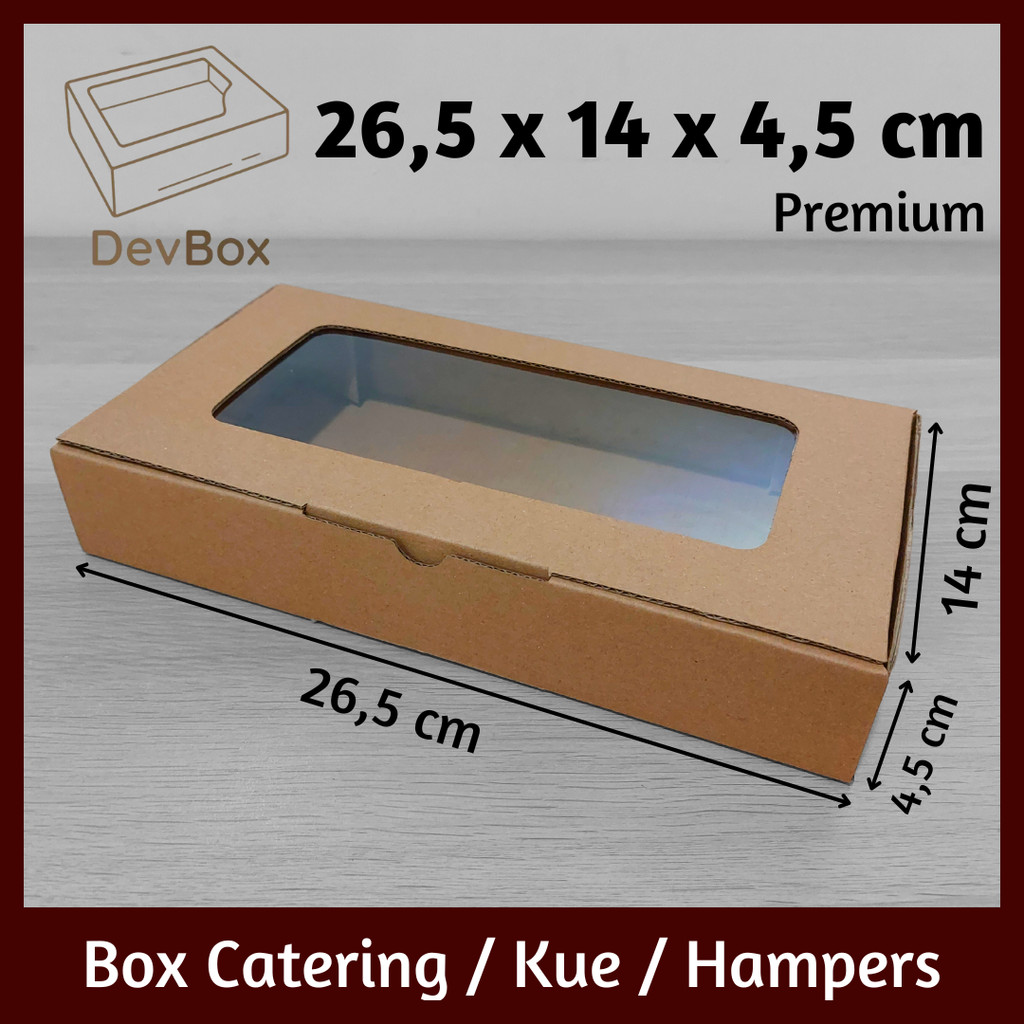 

Kardus Mika 26,5 x 14 x 4,5 cm | Kotak Makanan, Catering, Kue, Hampers, Hadiah | Model Pizza Tanpa Lakban