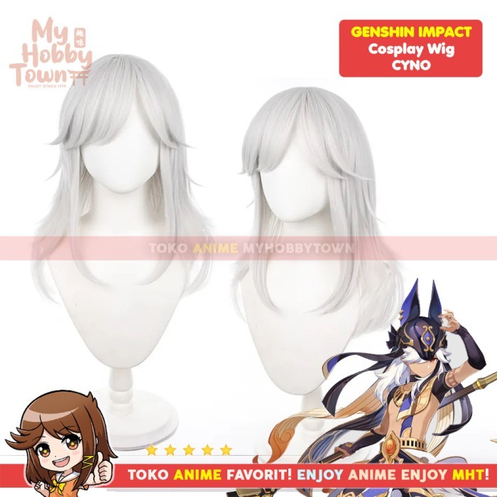 Wig Cosplay Anime Game Genshin Impact Cyno Sumeru Rambut Palsu