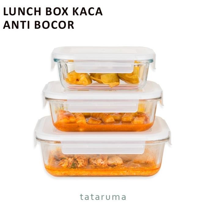 

bento - lunch box kotak penyimpanan makanan kaca kedap udara termurah