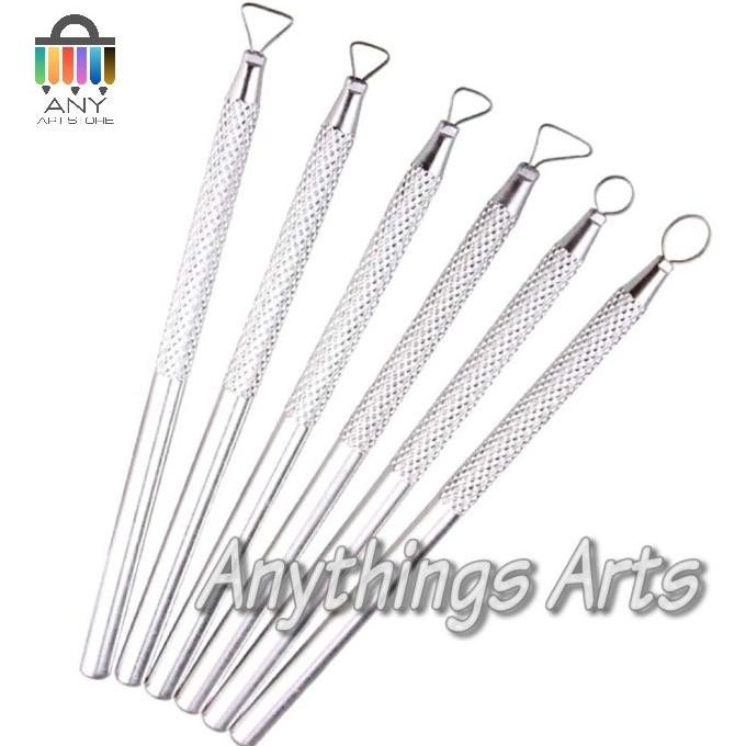 

Terlaris Pisau Ukir Aluminium set 6 Sculpting Pottery Clay Polymer Ceramic COD