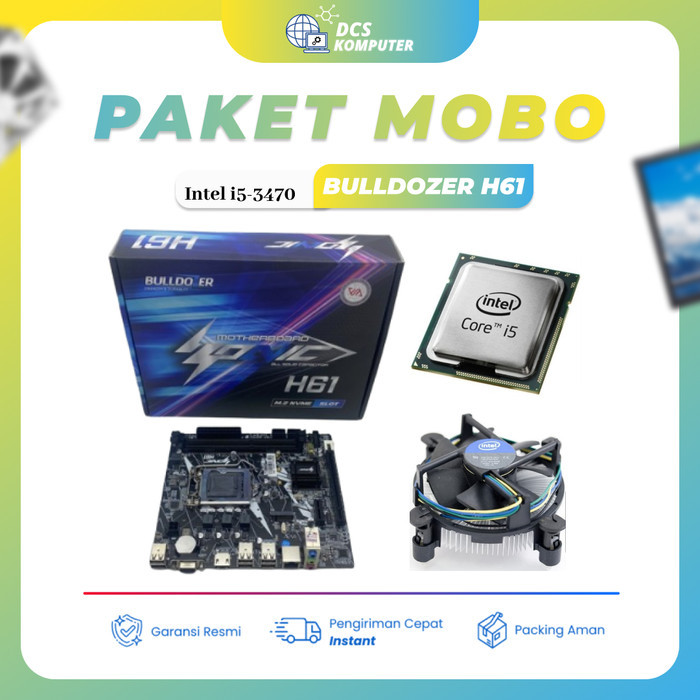 TERBARU - HARGA PAKET MOTHERBOARD H61 INTEL 1155 + CORE I5-3570+RAM